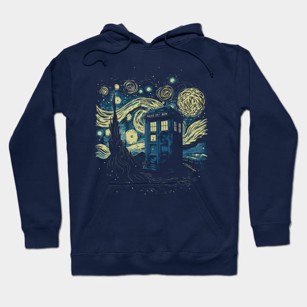 The Starry Tardis Hoodie by DesignedbyWizards